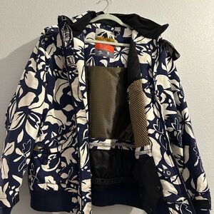Polar Edge Gold Series Floral Navy and White Ski Jacket